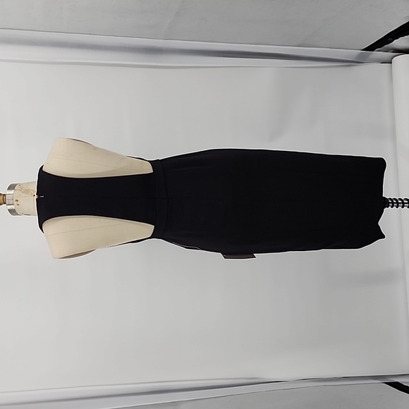 Jaygodfrey Kit Deep V-neckline Racer Back Black Midi Dress Size 0 - Picture 4 of 8
